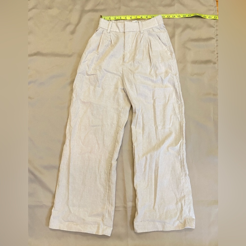 NWT Hollister Livvy Ultra High Rise Wide Leg Linen Pants XS Short Petite